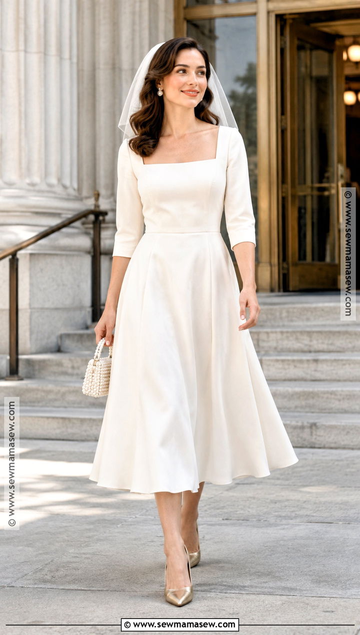Ivory Midi Soft Autumn Wedding Dress - 20 Soft Autumn Wedding Dress Ideas