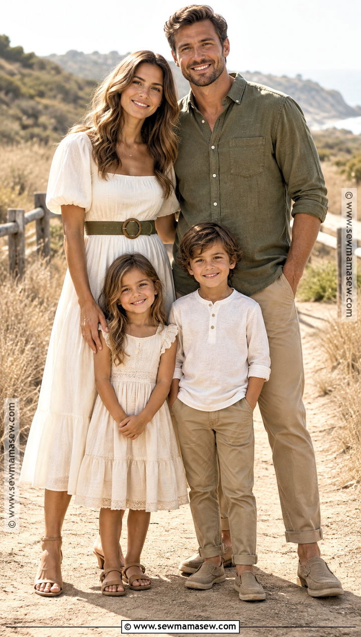 Ivory Tan And Olive Warm Fall Session Outfit - 15 fall session outfits for family