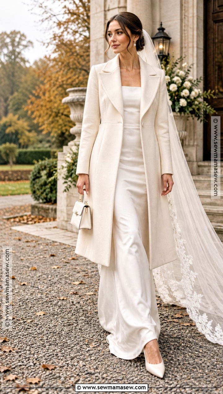 Ivory Wool Wedding Coat - 15 fall wedding coats for brides