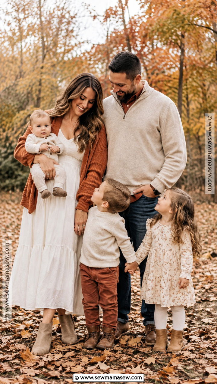 Ivory and Rust Neutral Family Photo Outfits - 15 family photo outfits neutral fall
