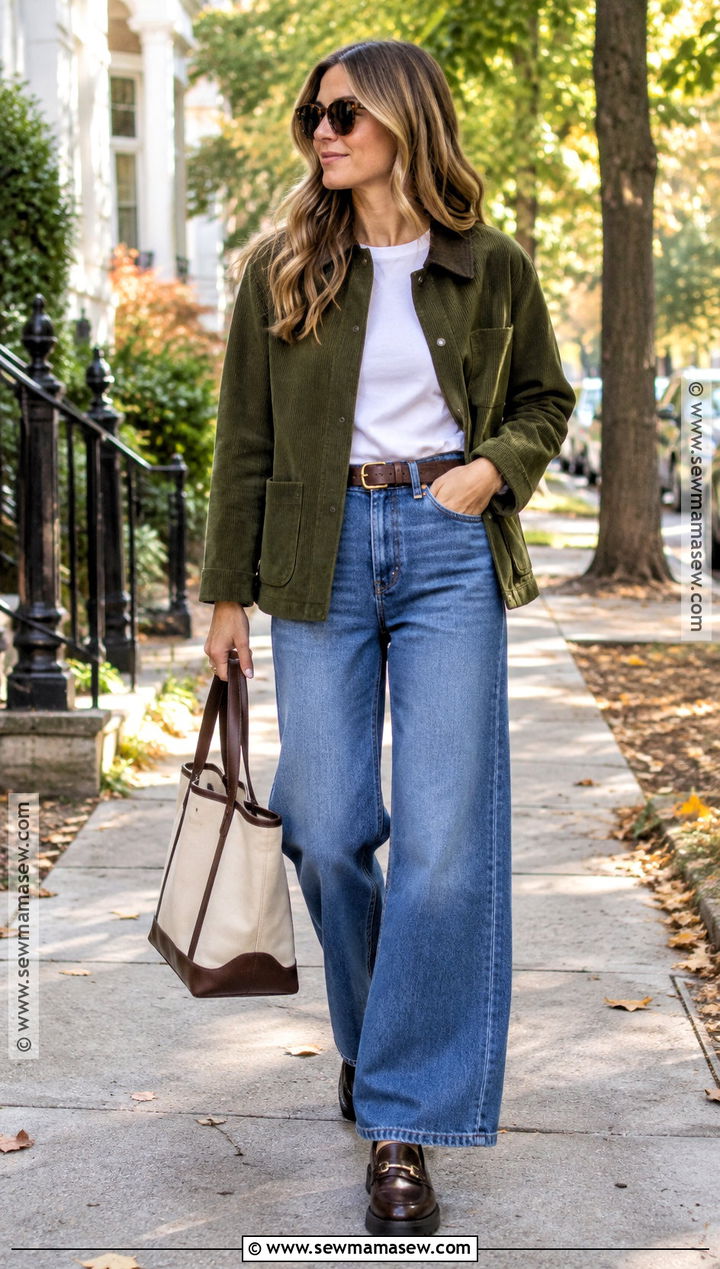 J Crew Barn Jacket With Wide Leg Jeans - 15 j crew fall lookbook ideas