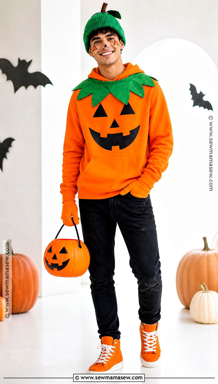 Jack O Lantern Costume With Orange Hoodie - 45 mens halloween costumes