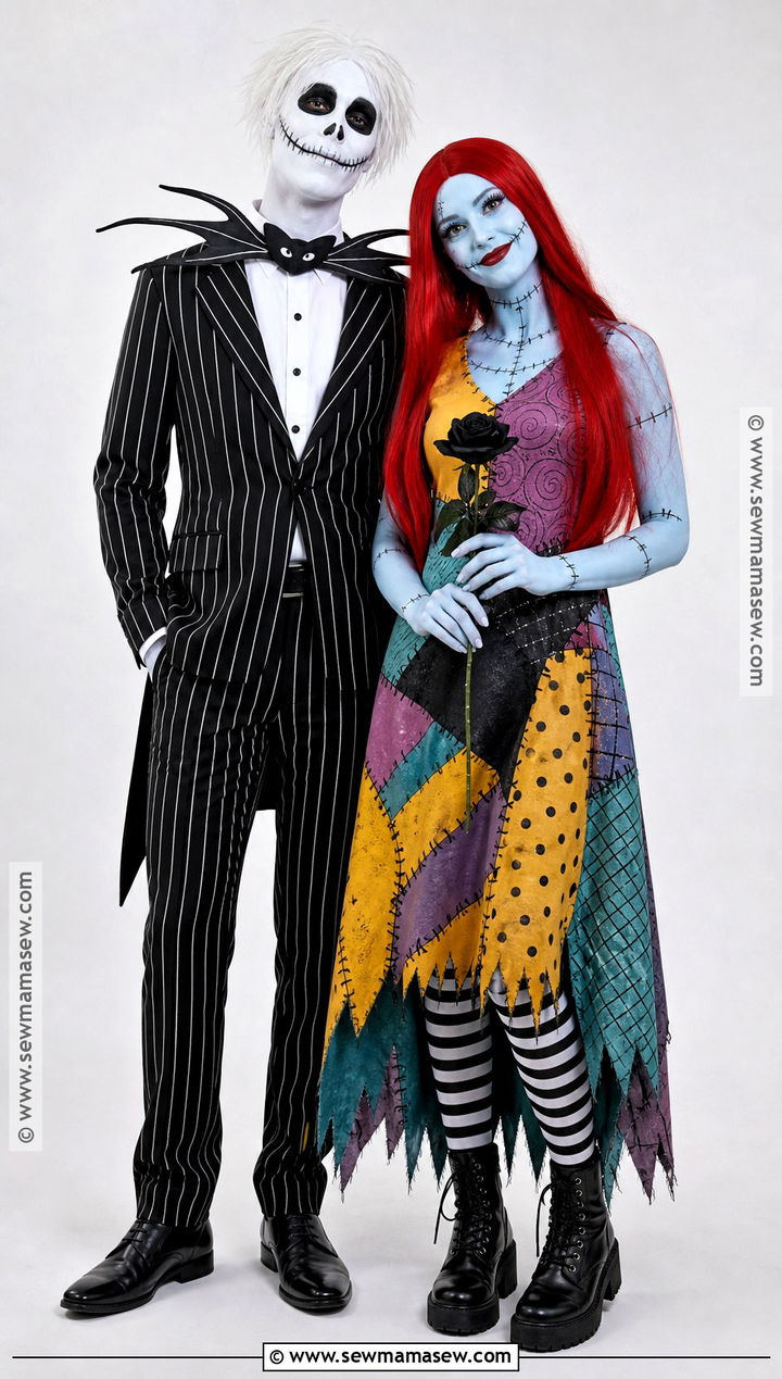 Jack Skellington And Sally Couple Costume - 30 Disney Halloween Costumes for Couples