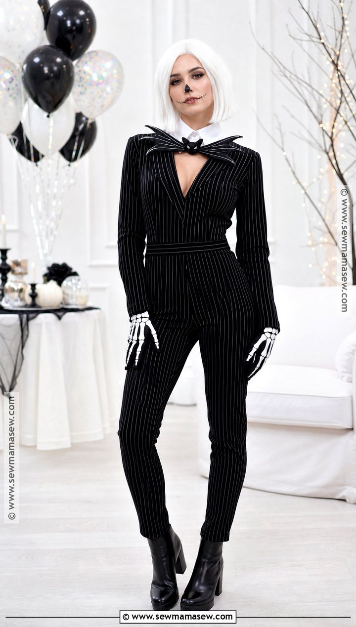 Jack Skellington Costume With Minimal Makeup - 30 Jack Skellington Costume Ideas for Women