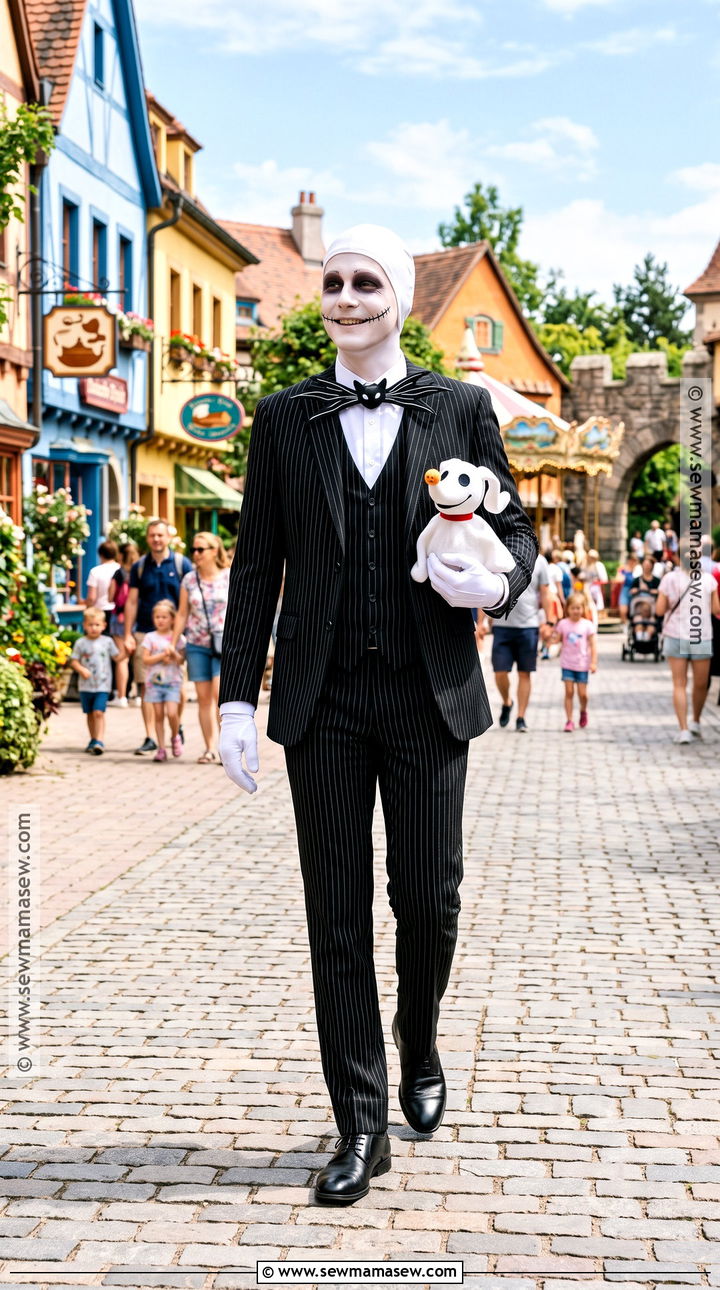 Jack Skellington Costume With Pinstripe Suit - 30 Disney Characters Dress Up Ideas