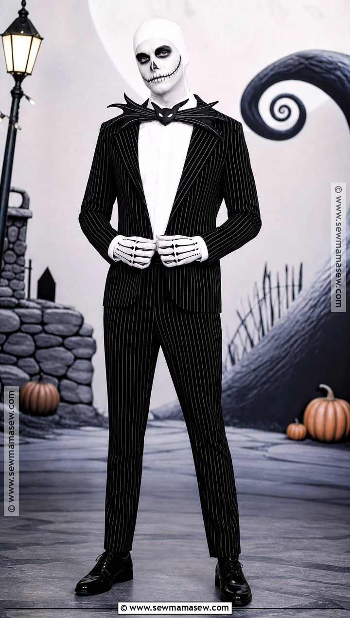 Jack Skellington Pinstripe Costume - 30 Tim Burton Characters Costumes
