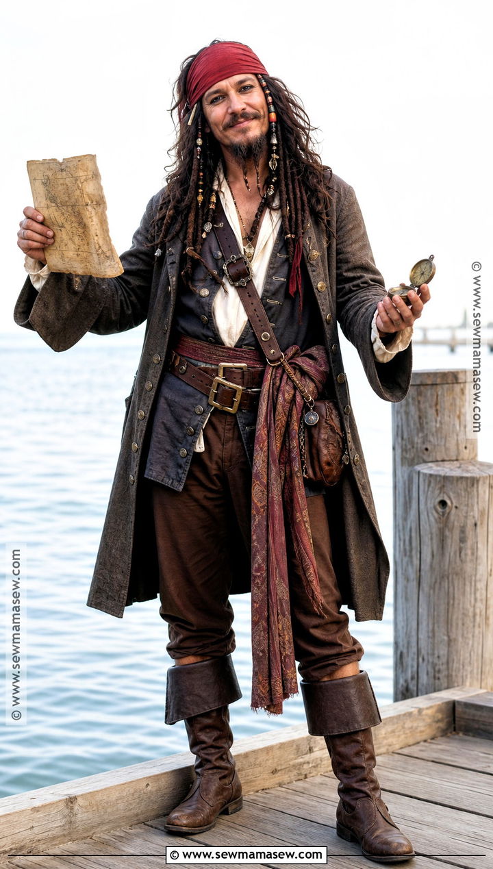 Jack Sparrow Costume With Pirate Coat - 40 halloween costumes for men
