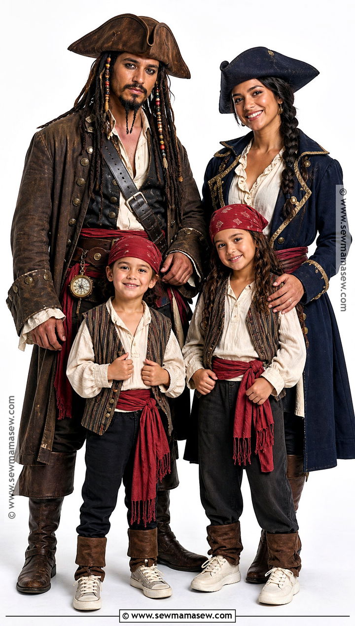 Jack Sparrow Family Pirate Costume - 30 Jack Sparrow Halloween Costume Ideas