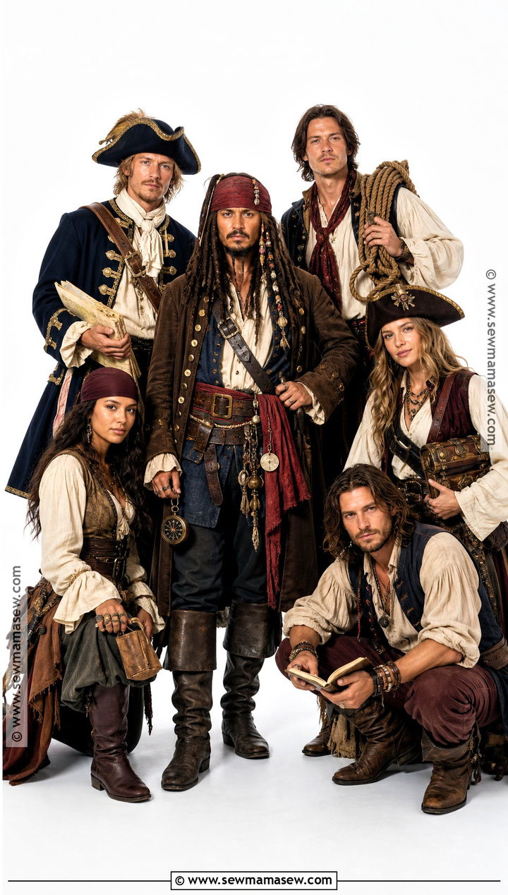 Jack Sparrow Pirate Crew Group Costume - 30 Jack Sparrow Halloween Costume Ideas