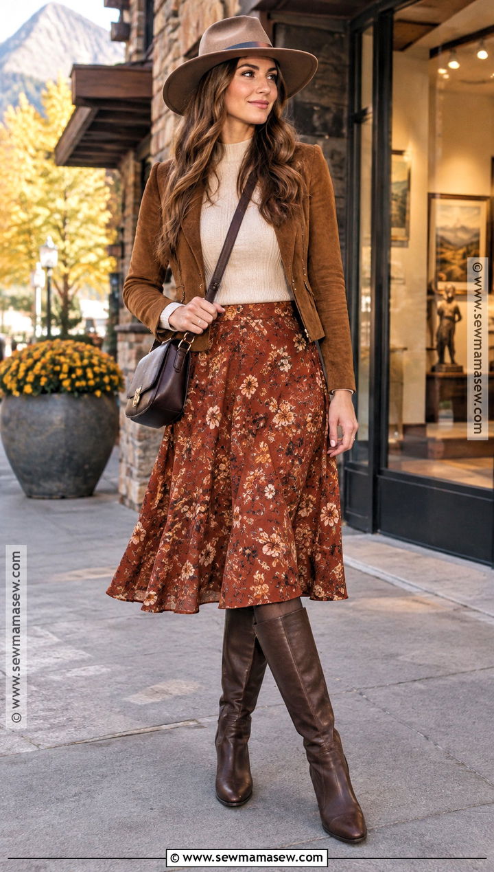 Jackson Hole Fall Midi Skirt Outfit - 20 Jackson Hole Fall Outfit Ideas