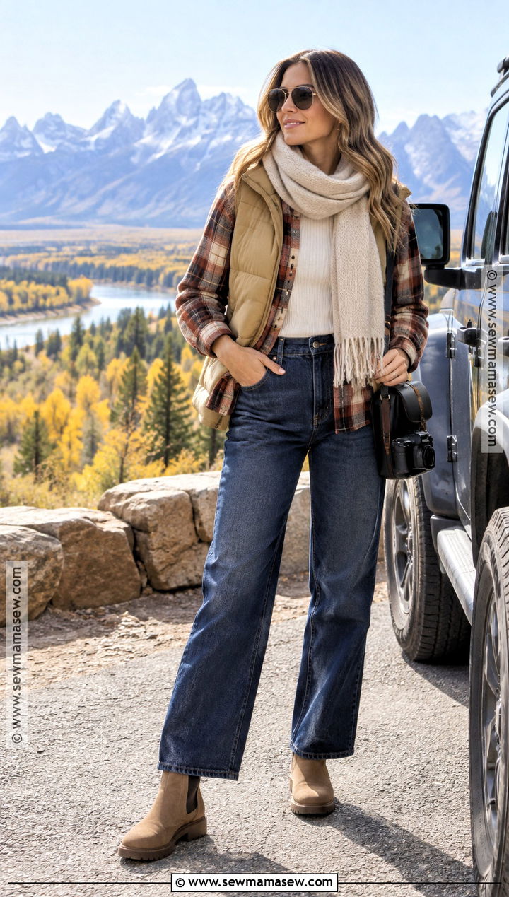 Jackson Hole Fall Scenic Drive Outfit - 20 Jackson Hole Fall Outfit Ideas