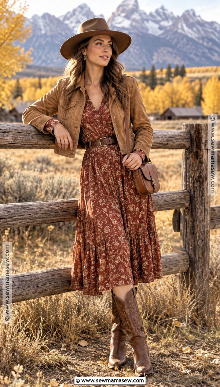Jackson Hole Fall Western Dress Outfit - 20 Jackson Hole Fall Outfit Ideas