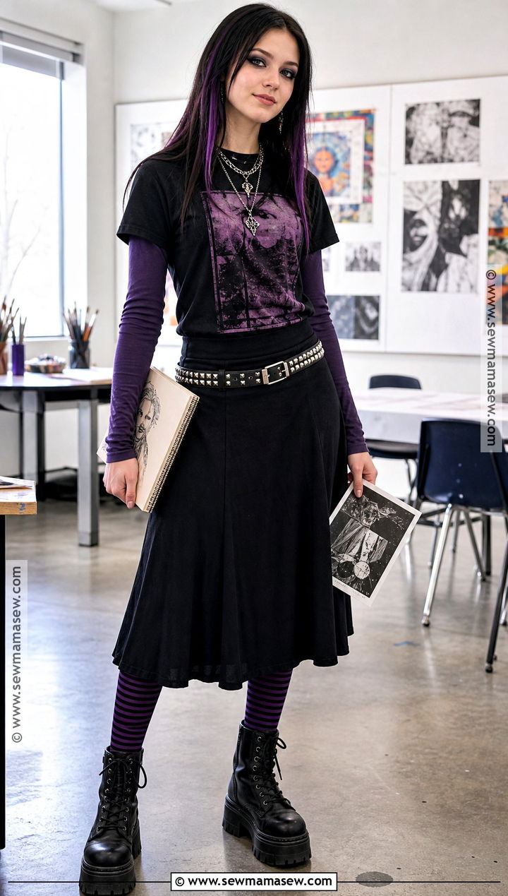 Janis Ian Black And Purple Costume - 30 Mean Girls Costume Halloween Ideas