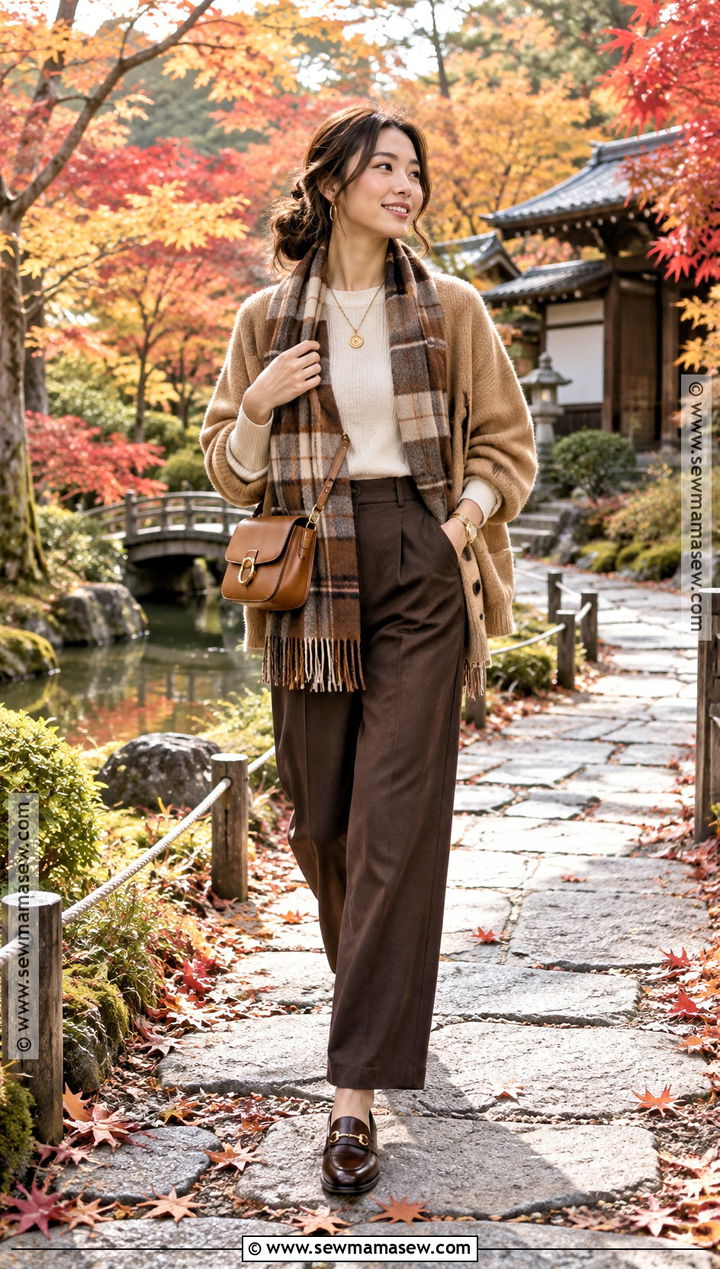 Japan Autumn Brown Layered Outfit - 20 japan fits autumn