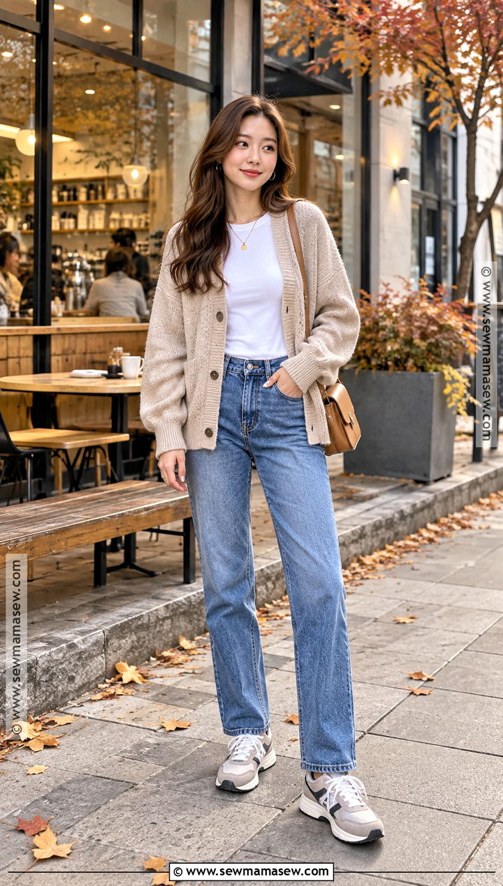 Japan Autumn Cardigan And Jeans Outfit - 20 Autumn Japan Outfit Ideas for Women