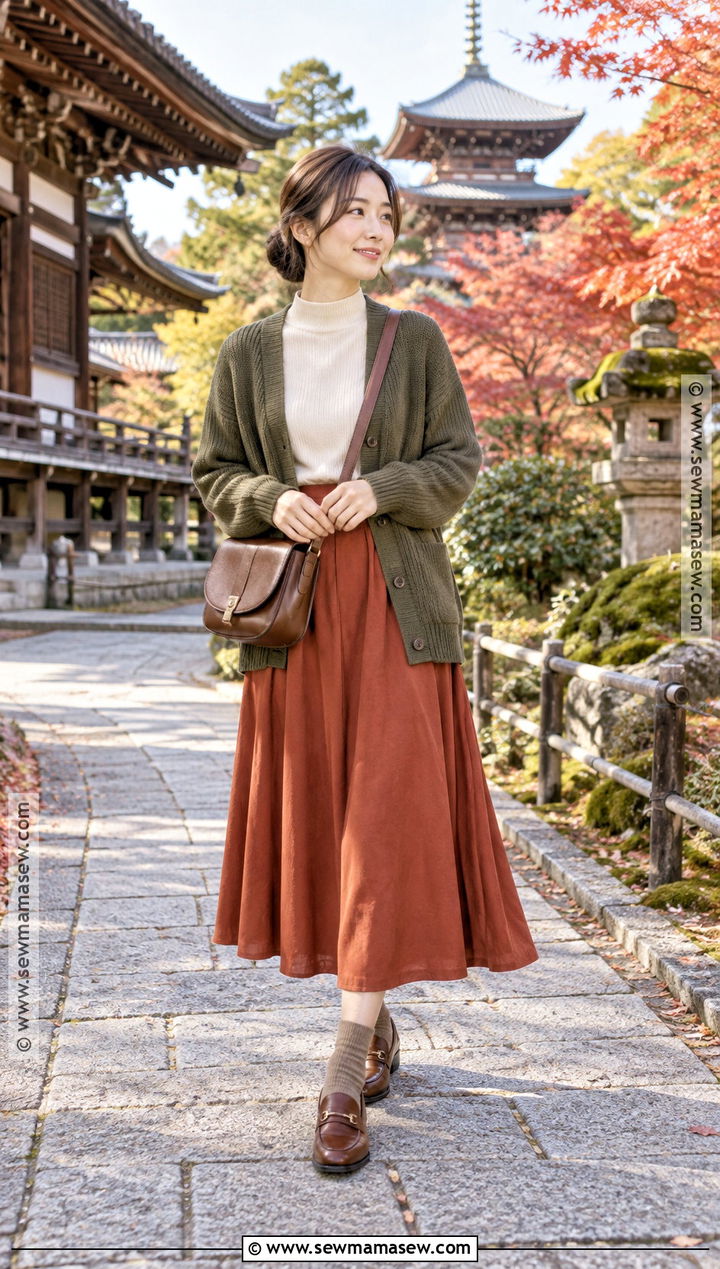 Japan Autumn Kyoto Temple Outfit - 25 autumn ootd japan ideas