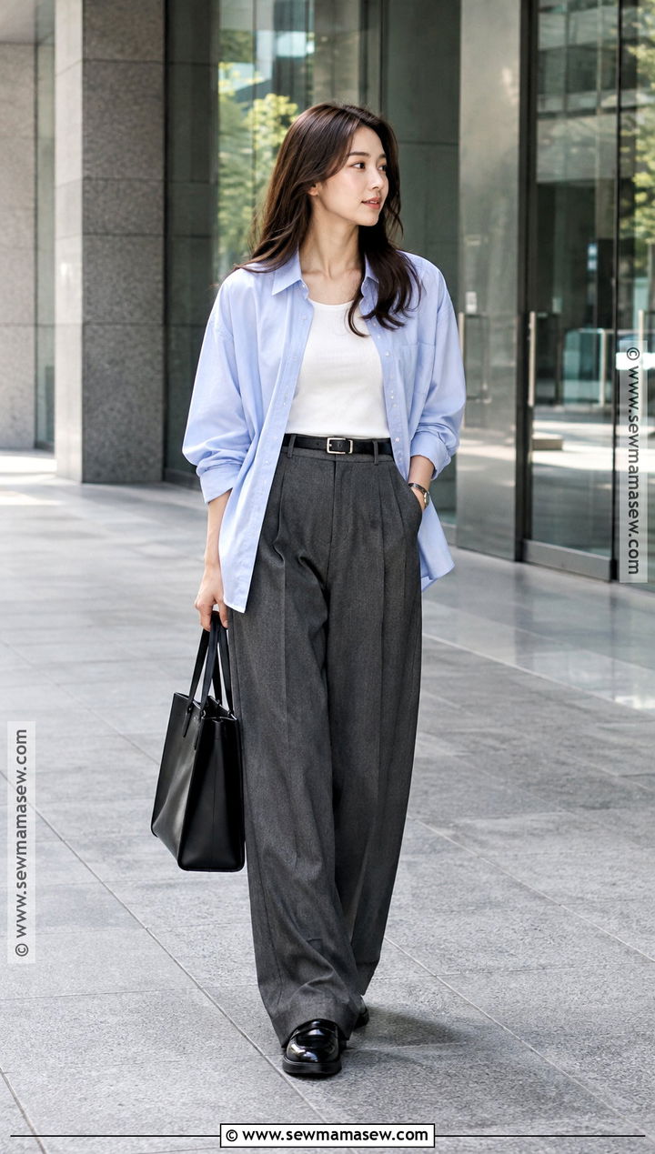 Japan Autumn Minimalist Shirt And Trousers Outfit - 25 autumn ootd japan ideas