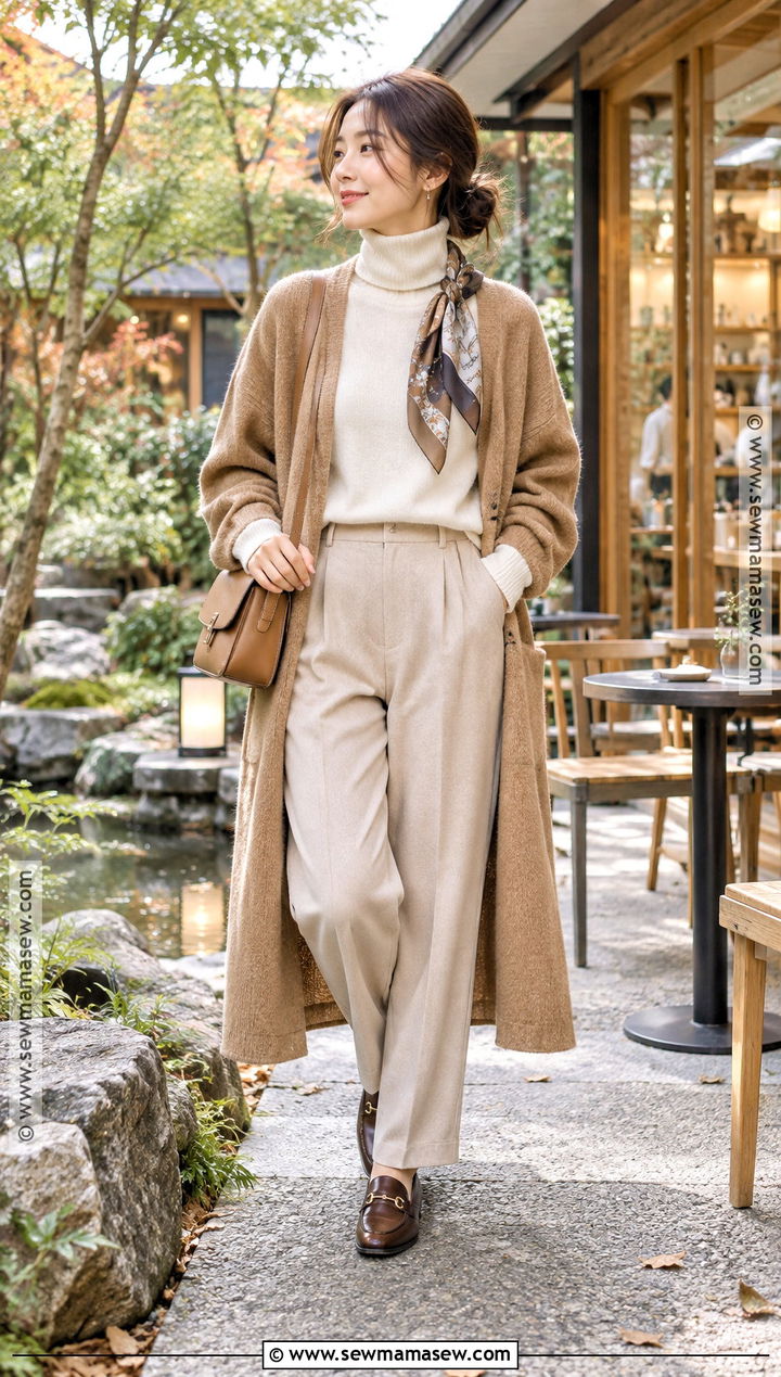 Japan Autumn Neutral Layered Outfit - 25 autumn ootd japan ideas