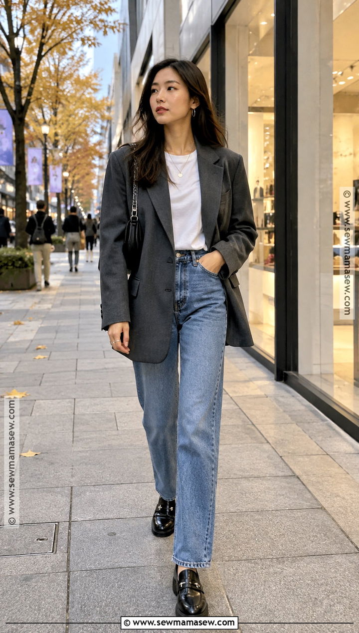 Japan Autumn Oversized Blazer Outfit - 20 japan fits autumn