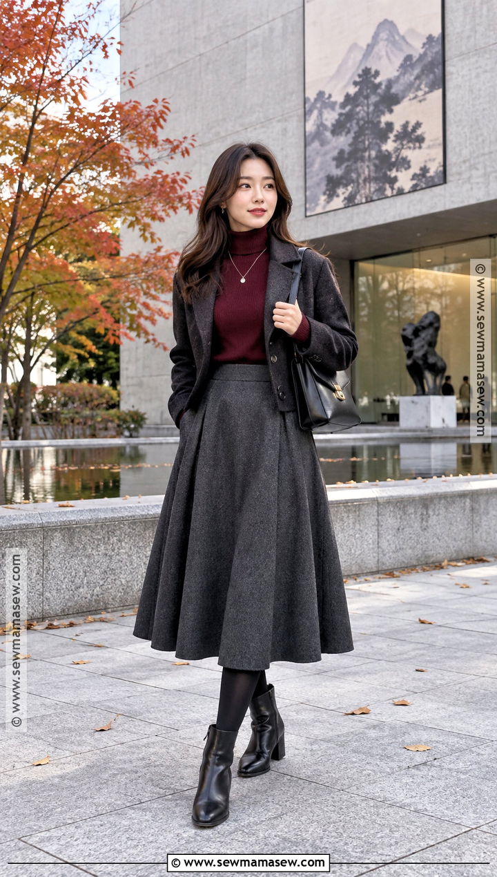 Japan Autumn Turtleneck And Midi Skirt Outfit - 25 autumn japan outfit ideas