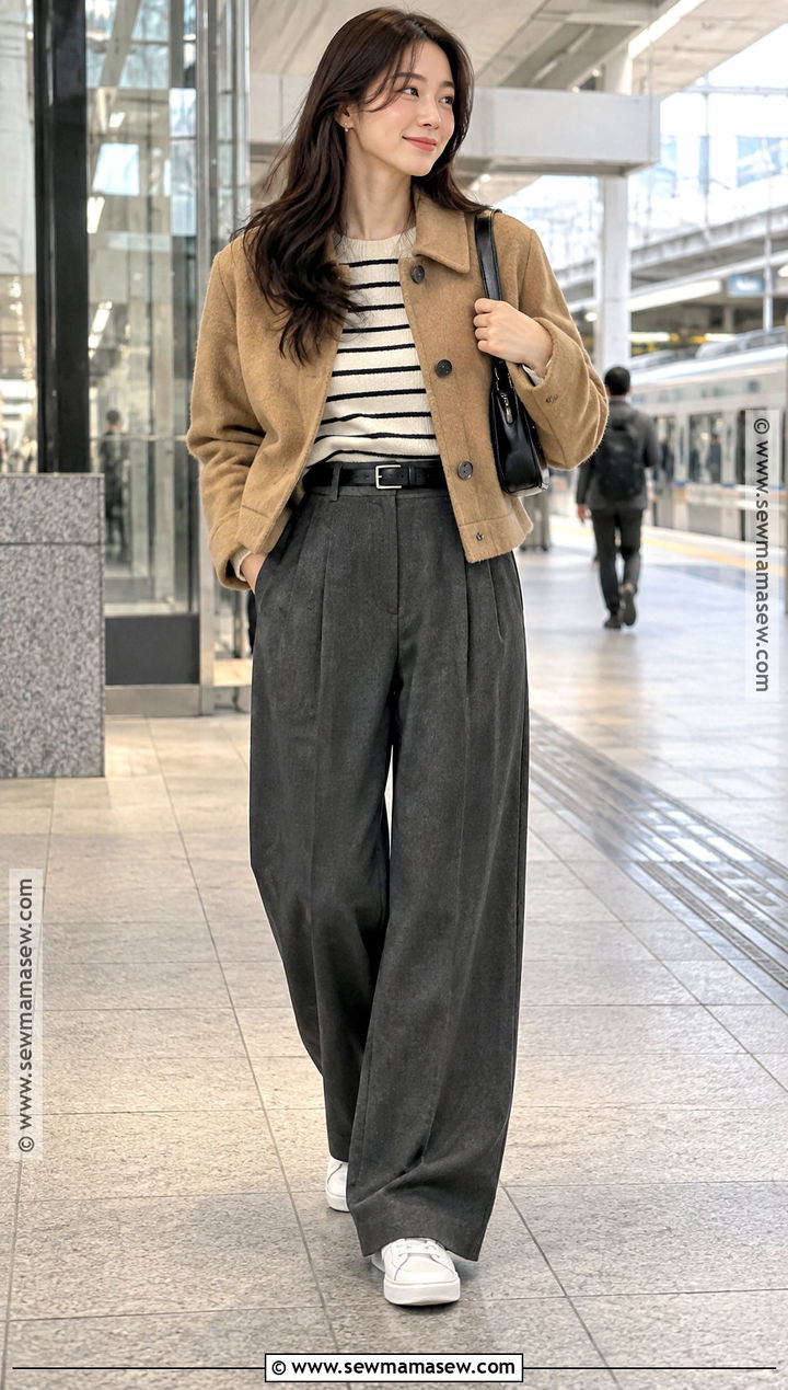 Japan Autumn Wide Leg Pants Outfit - 20 Autumn Japan Outfit Ideas for Women