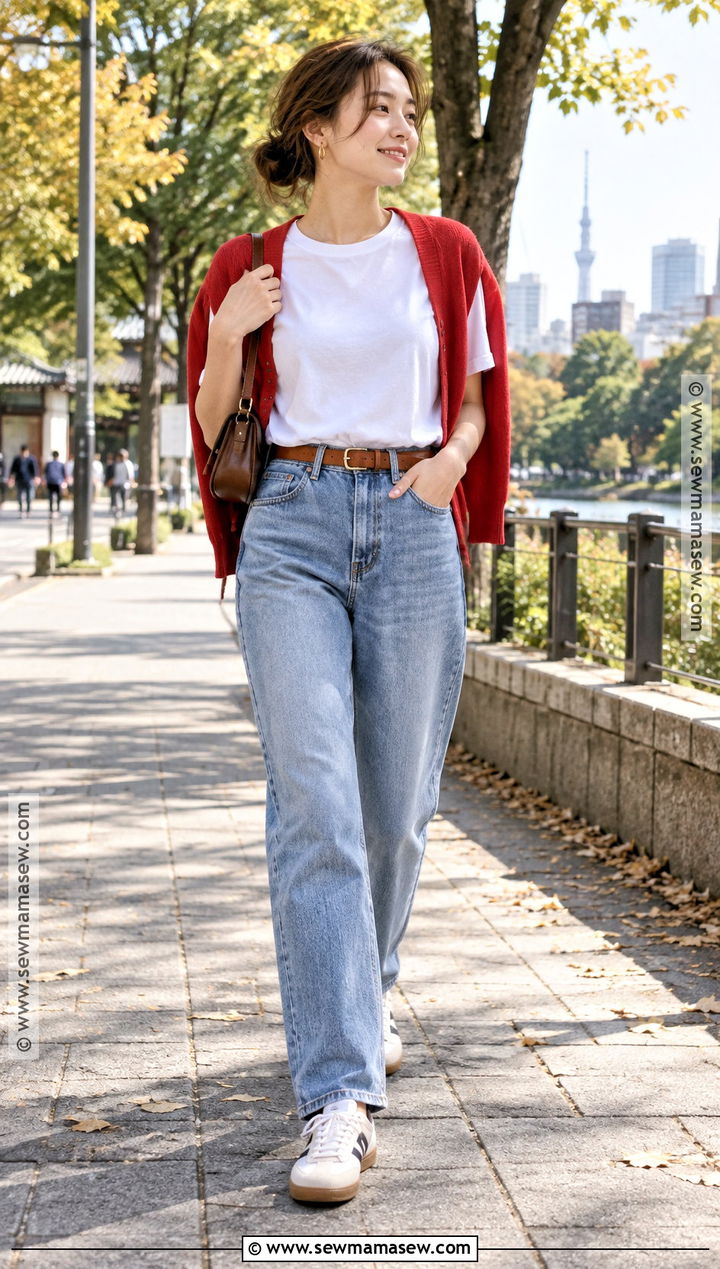 Japan Early Autumn T Shirt And Cardigan Outfit - 25 autumn ootd japan ideas