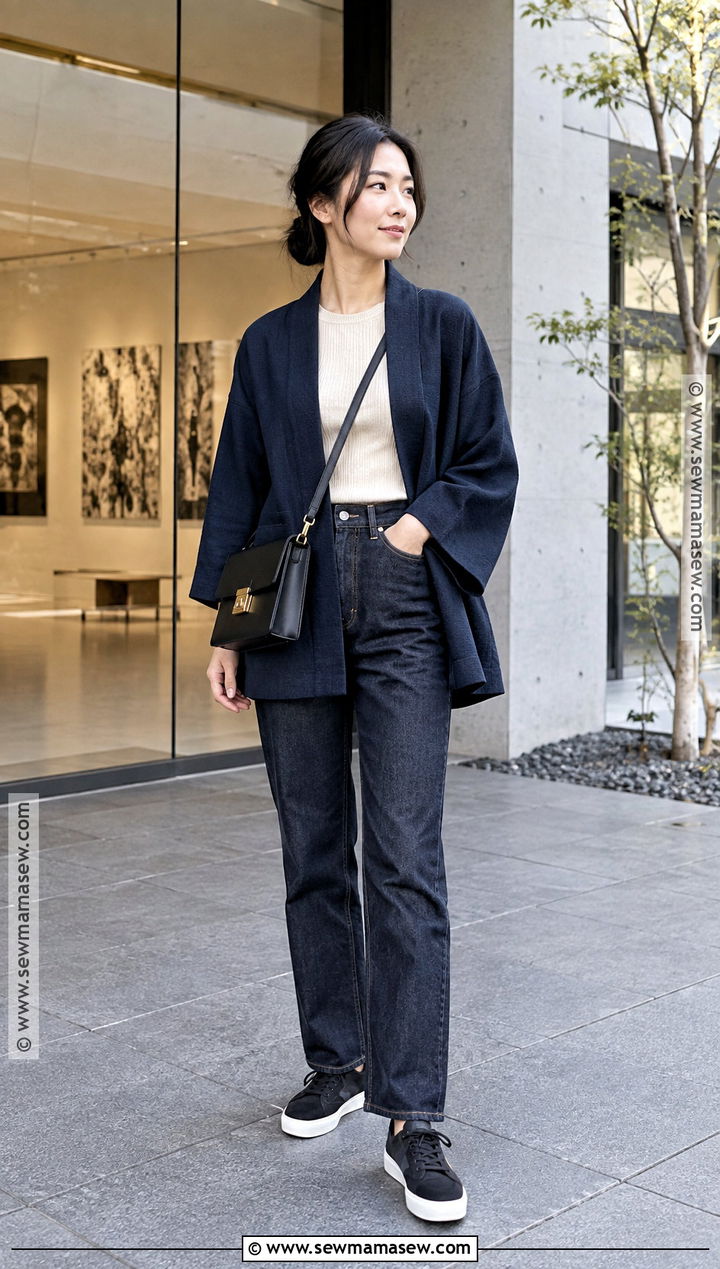 Japan Fall Haori Jacket And Jeans Outfit - 25 fall outfits japan