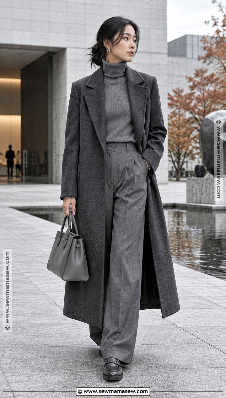 Japan Fall Monochrome Coat Outfit - 25 fall outfits japan