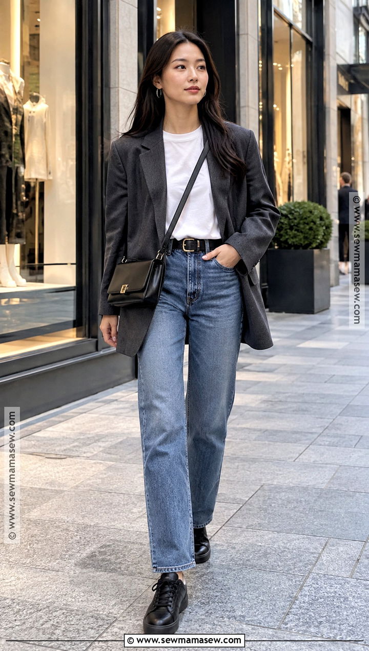 Japan Fall Oversized Blazer And Jeans Outfit - 25 fall outfits japan