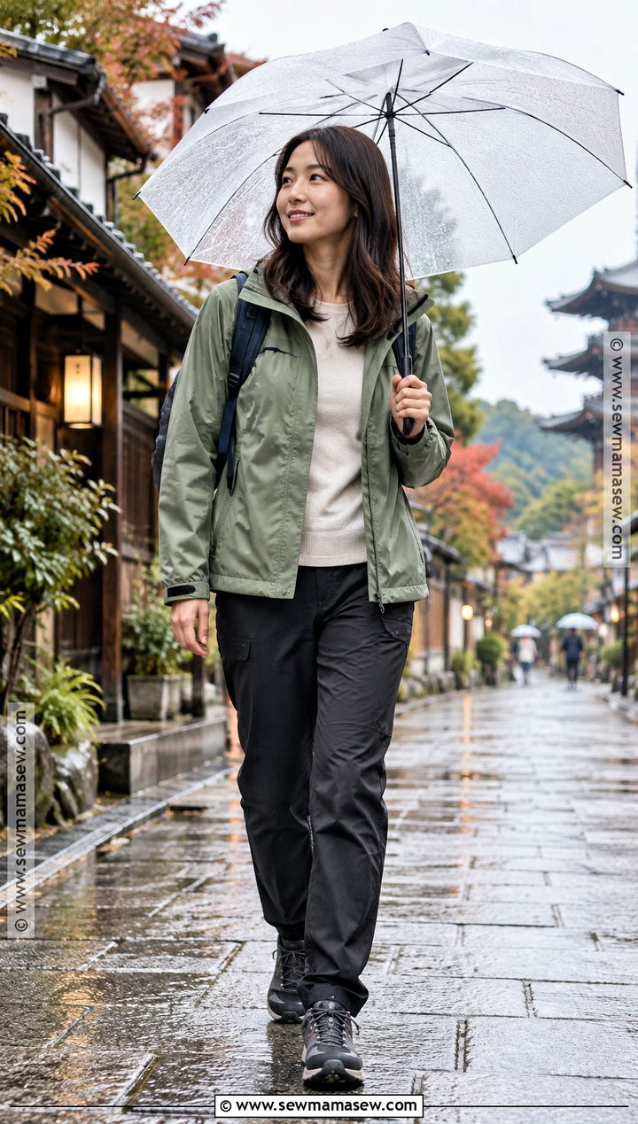 Japan Fall Rain Jacket And Travel Pants Outfit - 25 fall outfits japan