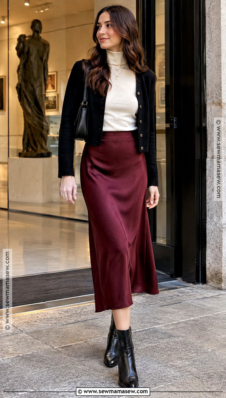 Japan Fall Turtleneck and Slip Skirt Outfit - 25 japan outfits fall
