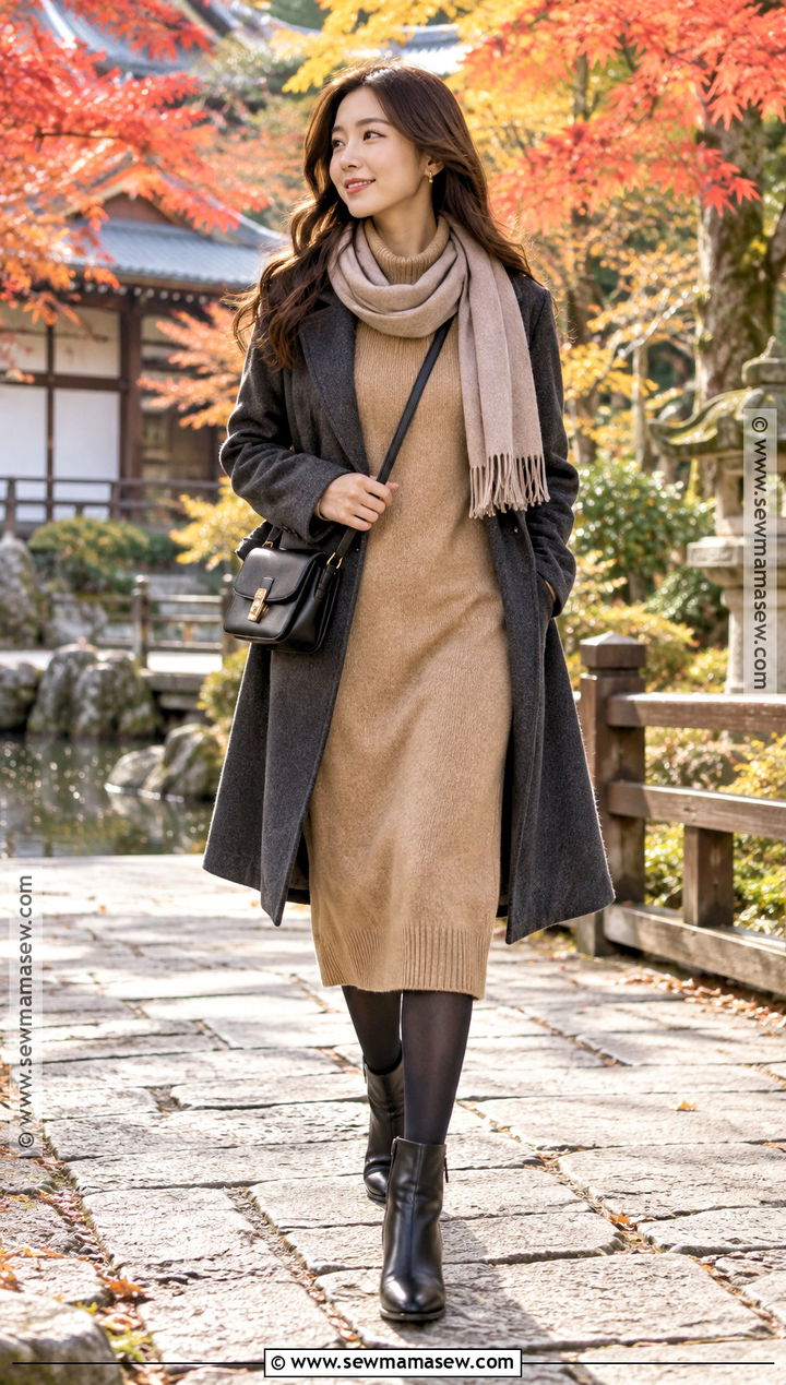 Japan Late October Coat And Sweater Dress Outfit - 25 japan october outfit ideas