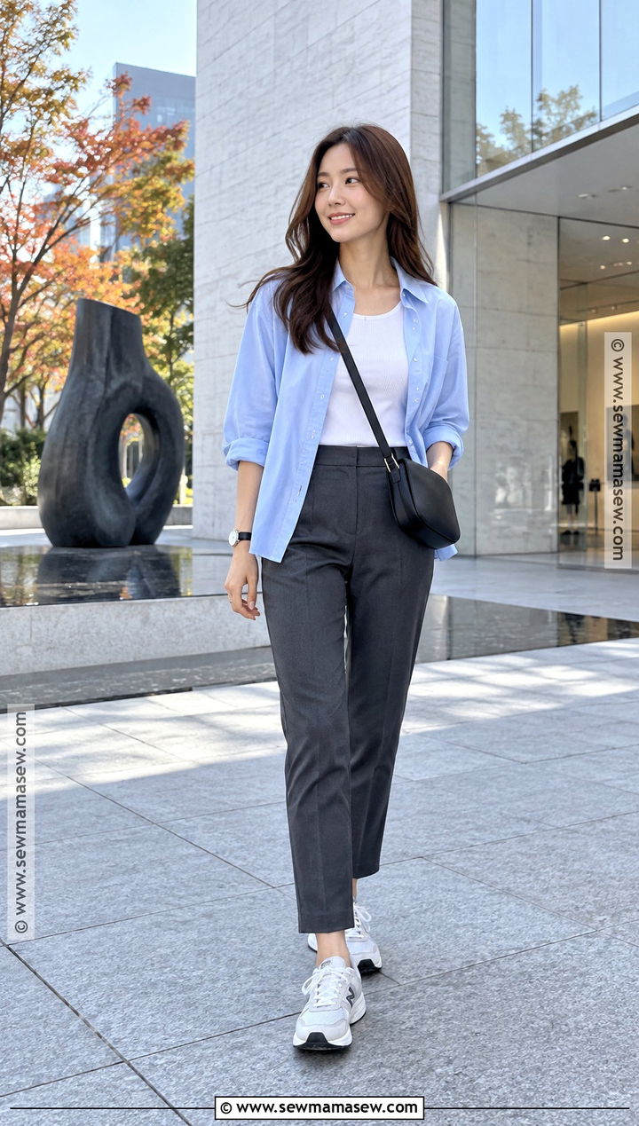 Japan October Button Down Shirt And Trousers Outfit - 25 japan october outfit ideas