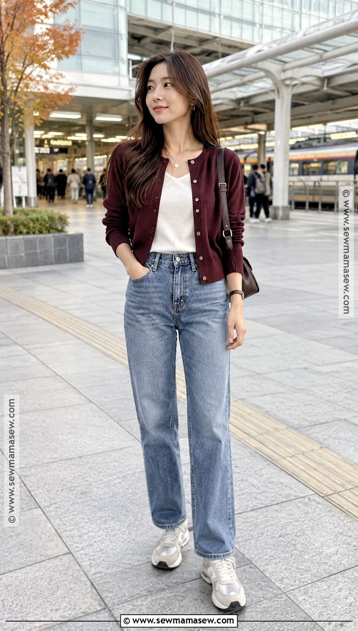 Japan October Cardigan And Straight Leg Jeans Outfit - 25 japan october outfit ideas