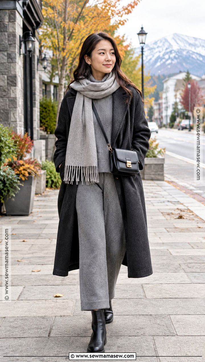 Japan October Coat And Knit Set Outfit - 20 japan october outfit ideas for women