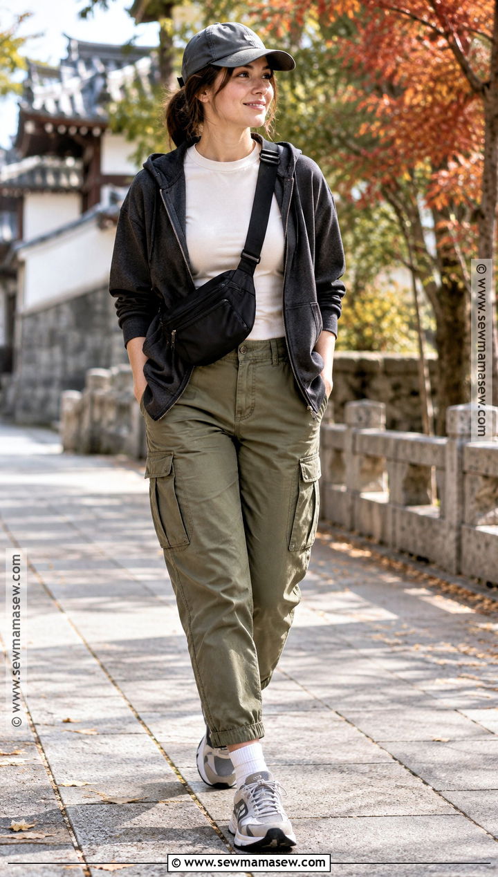 Japan October Hoodie And Cargo Pants Outfit - 20 japan october outfit ideas for women