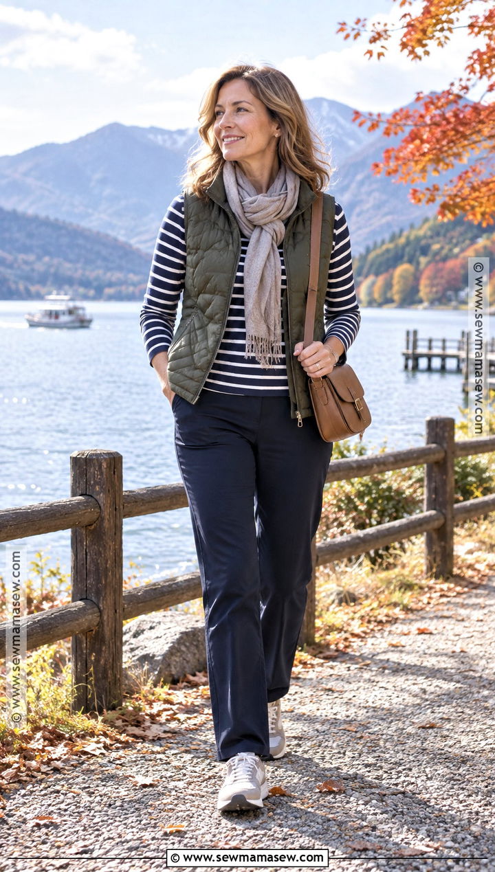 Japan October Quilted Vest And Long Sleeve Top Outfit - 20 japan october outfit ideas for women