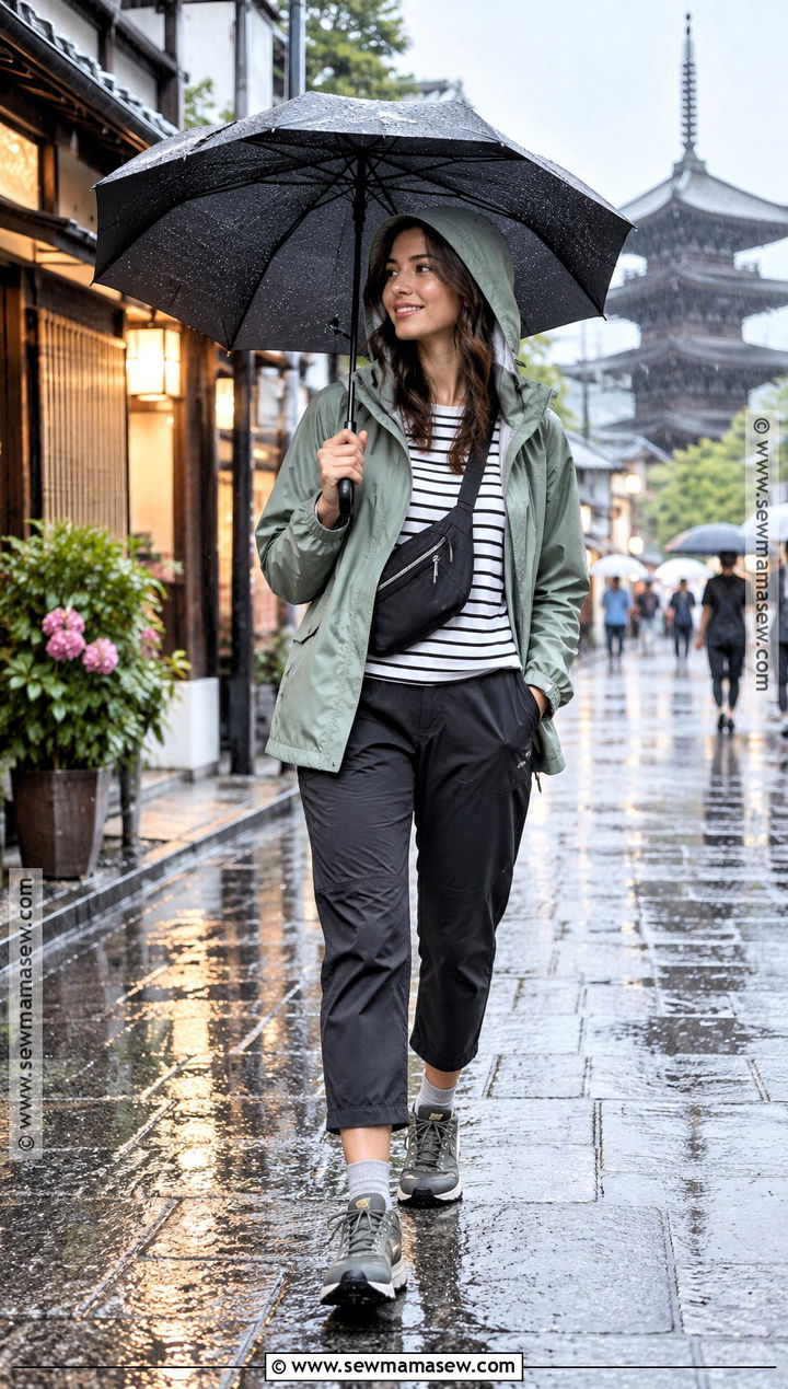 Japan October Rain Jacket And Cropped Pants Outfit - 20 japan october outfit ideas for women