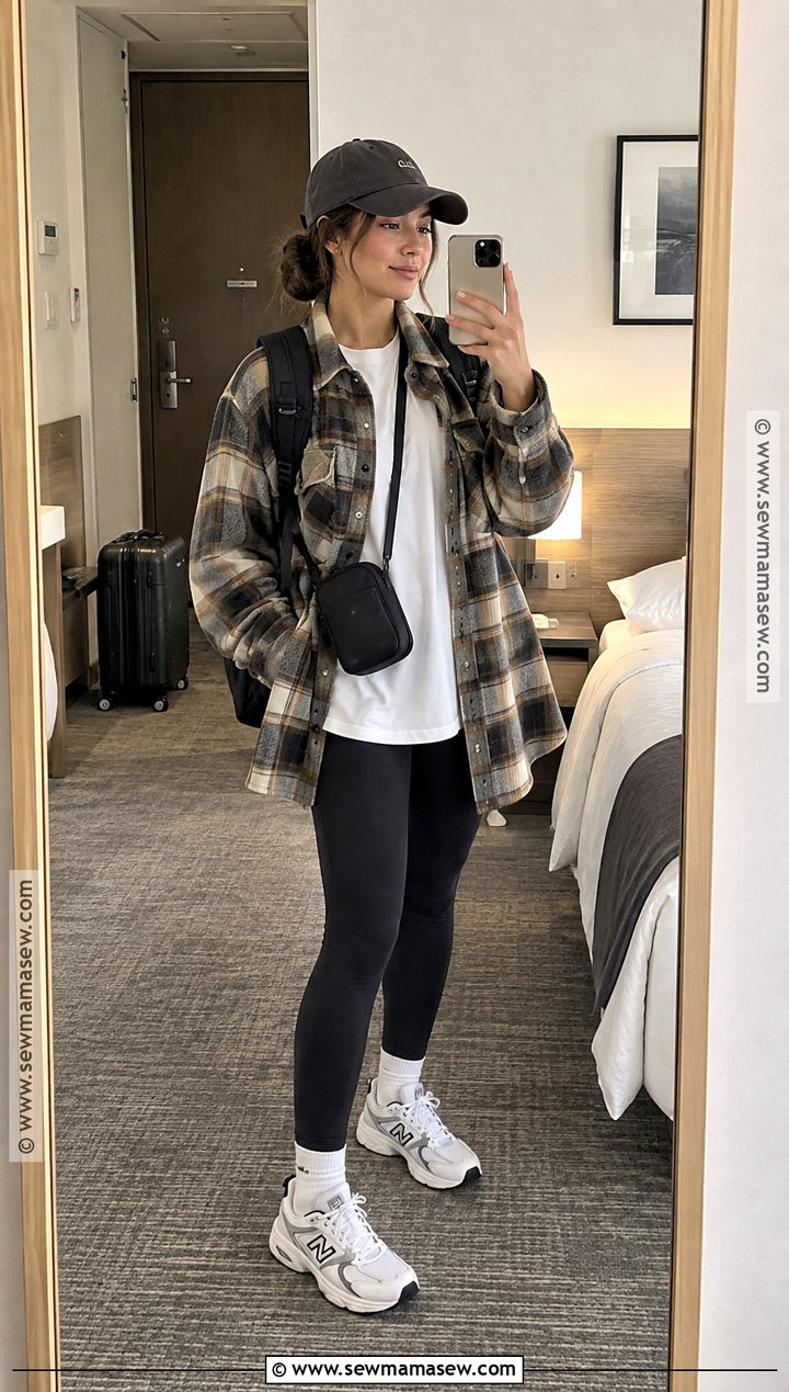 Japan October Shacket And Leggings Outfit - 20 outfits for japan trip october