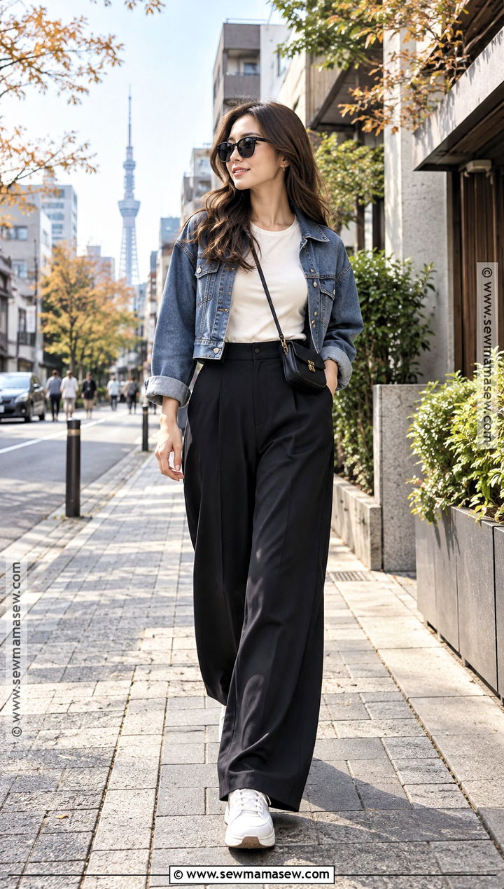 Japan October T Shirt And Wide Leg Pants Outfit - 20 japan october outfit ideas for women