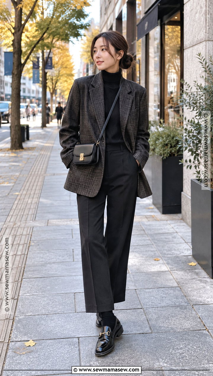 Japanese Fall Outfit With Oversized Blazer - 15 fall outfits japanese