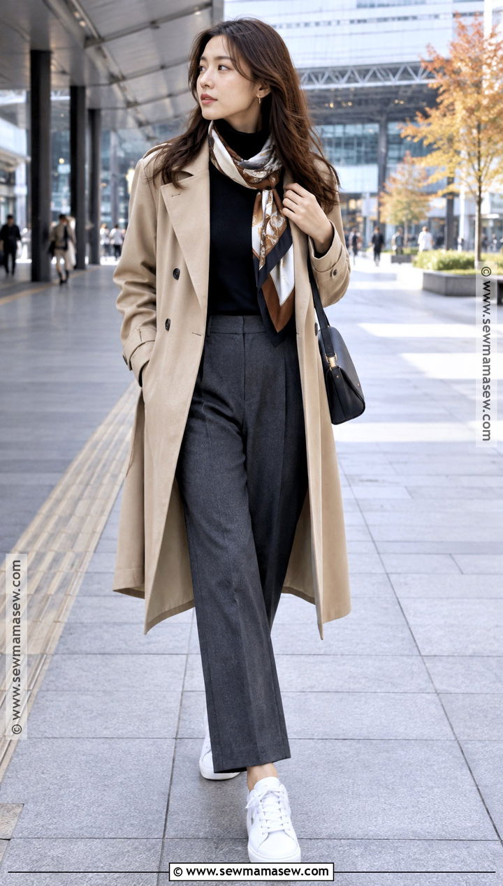 Japanese Fall Outfit With Trench Coat - 15 fall outfits japanese