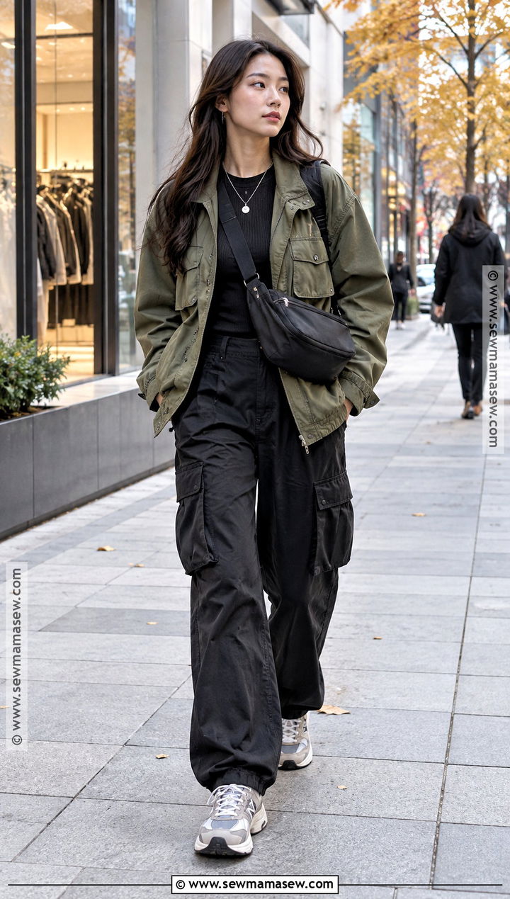 Japanese Utility Jacket And Cargo Pants Outfit - 20 Asian Fall Outfits