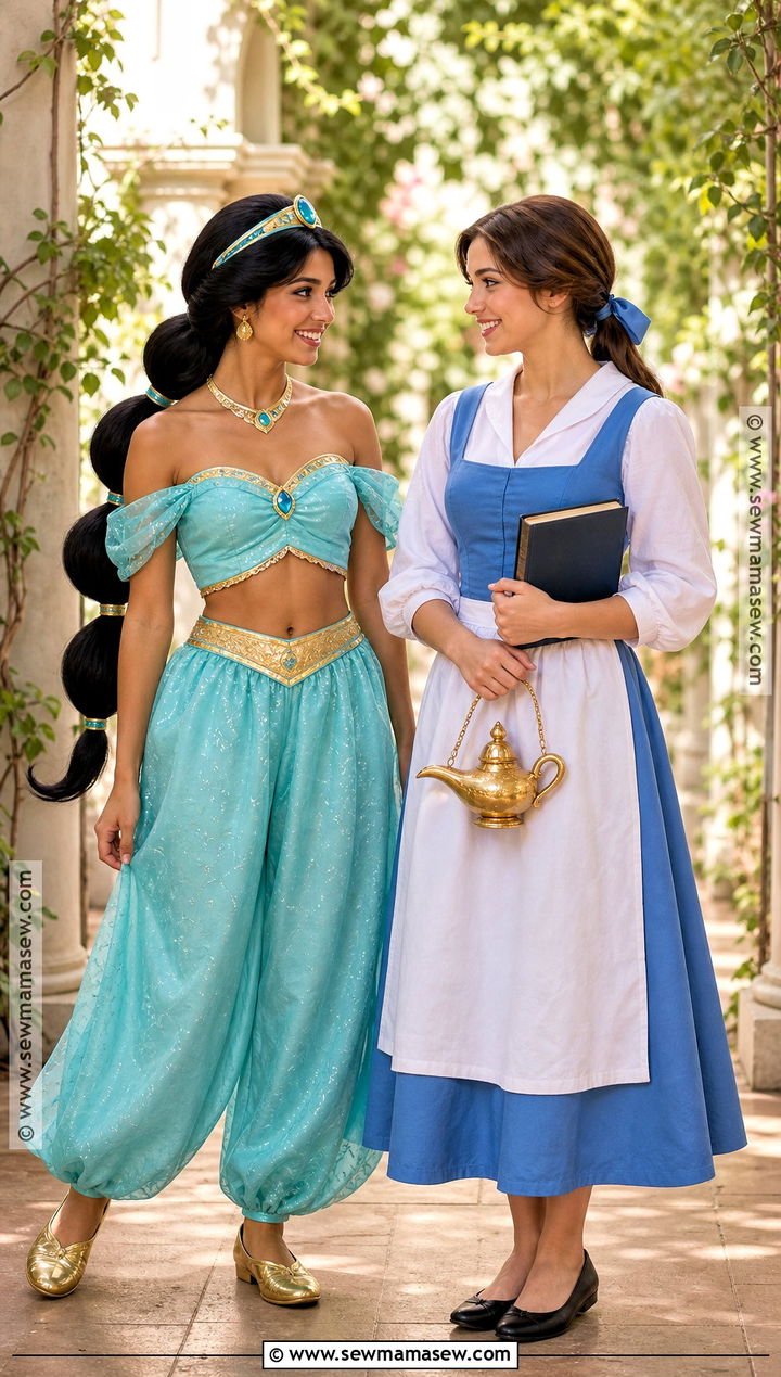 Jasmine And Belle Costume - 30 Brunette Duo Halloween Costumes