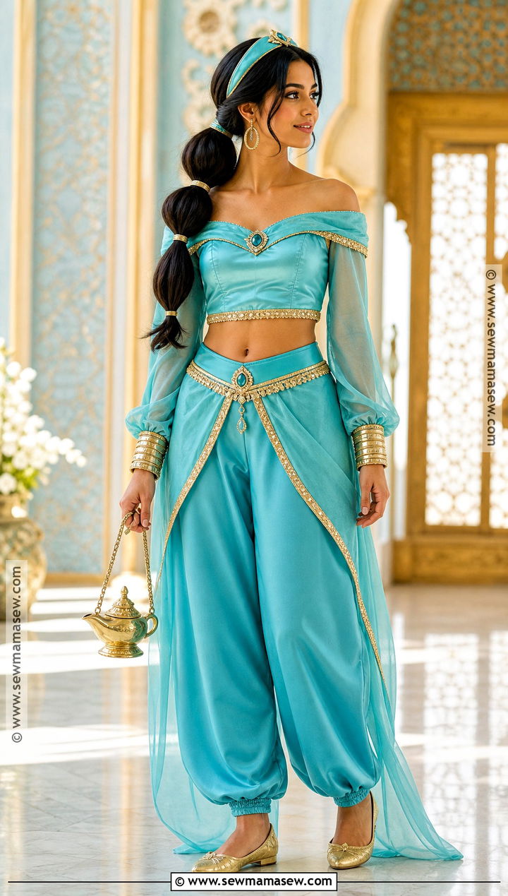 Jasmine Costume With Turquoise Pants - 30 disney dress up ideas