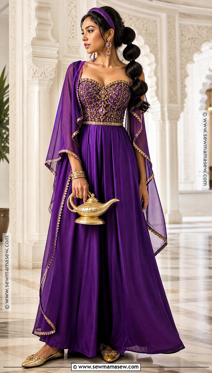 Jasmine Purple Royal Gown Cosplay - 30 disney princess cosplay ideas