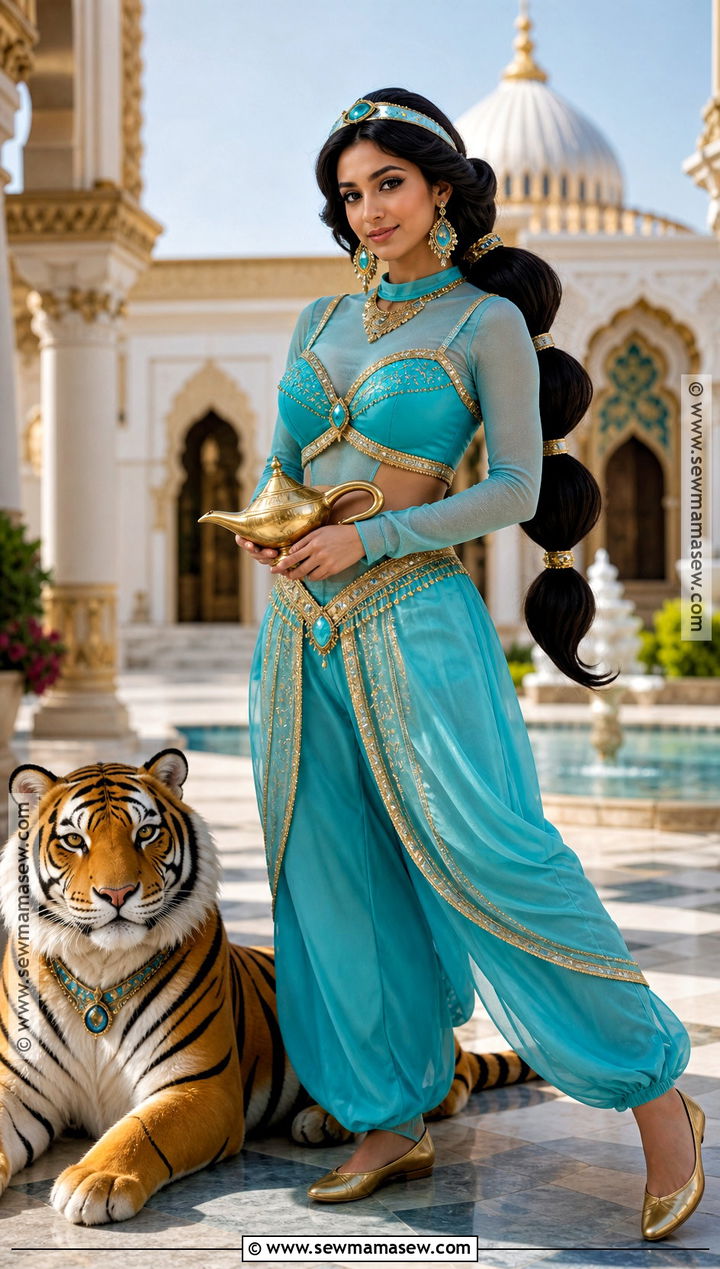 Jasmine Teal Princess Costume - 45 princess halloween costume ideas