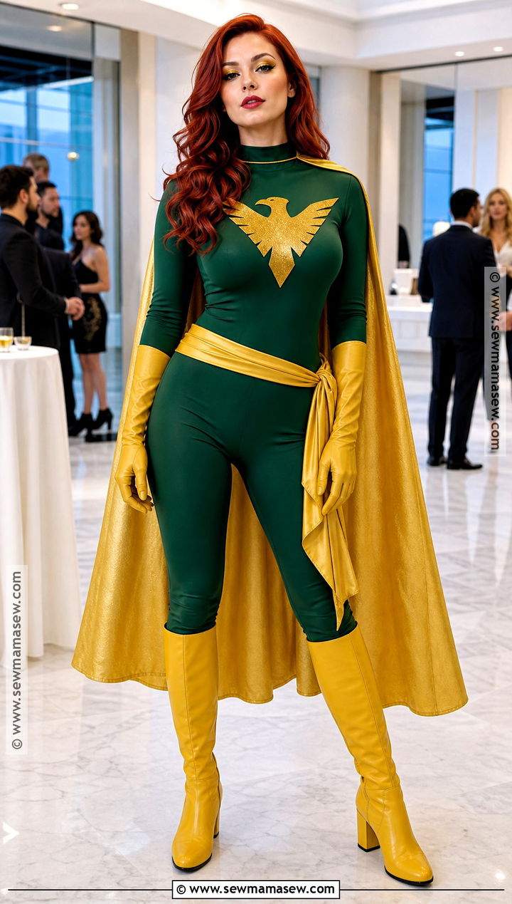 Jean Grey Phoenix Costume With Gold Sash - 30 Superhero Halloween Costumes for Women