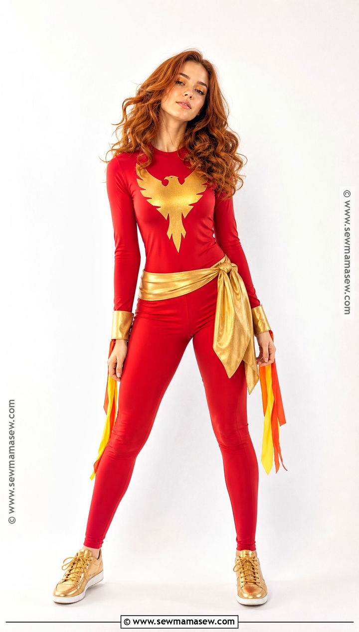 Jean Grey Phoenix Costume With Gold Sash - 30 girl superhero costumes