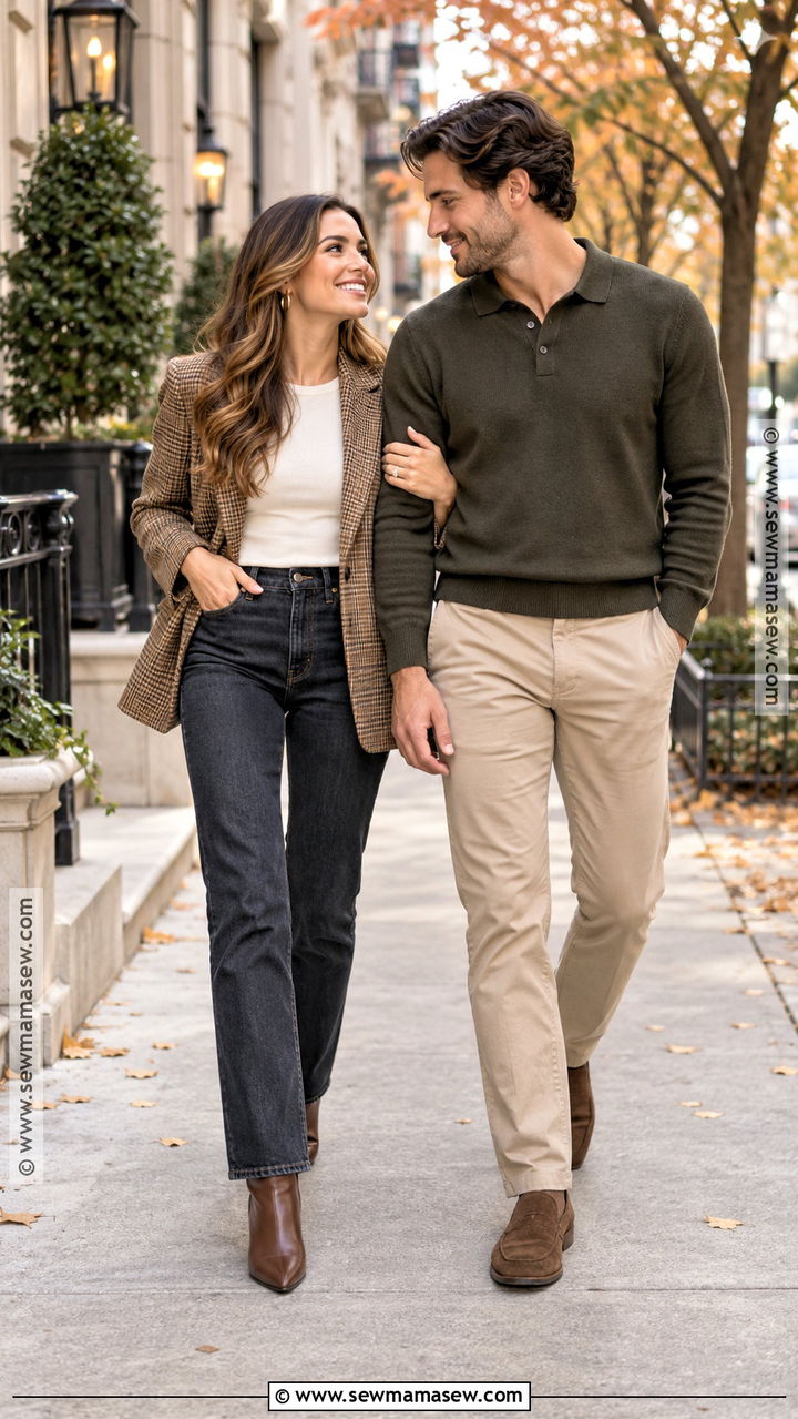 Jeans And Blazer Fall Engagement Outfit - 20 engagement picture outfits fall
